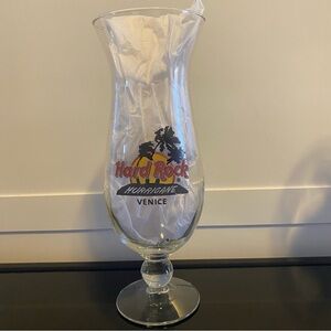 Hard Rock Cafe VENICE Hurricane Glass with Red, Yellow, Black Logo